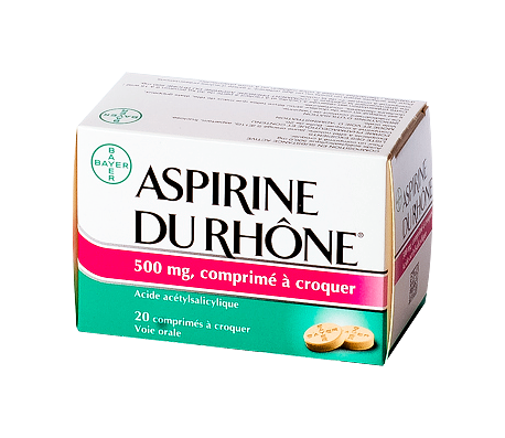 Image ASPIRINE DU RHONE 500MG 20 COMPRIMES A CROQUER