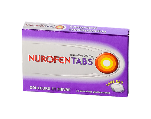 Image NUROFENTABS 200MG COMPRIMÉ ORODISPERSIBLE 12