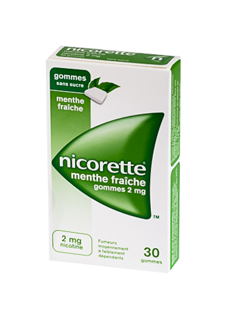 Image NICORETTE 2MG 30 GOMMES SANS SUCRE MENTHE FRAICHE