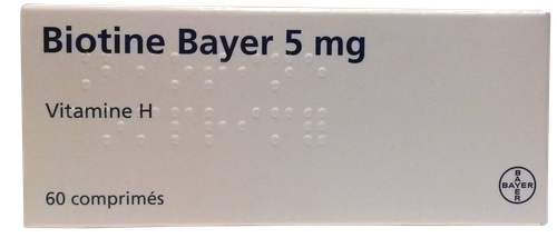 Image BIOTINE BAYER COMPRIMÉ 5MG 60