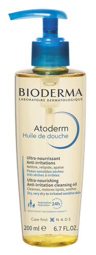 Image Bioderma ATODERM Huile de douche, soin lavant hydratant peaux sensibles visage et corps