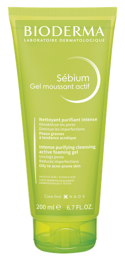 Image Bioderma Sébium Gel Moussant Actif, peau mixte à grasse